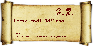 Hertelendi Rózsa névjegykártya